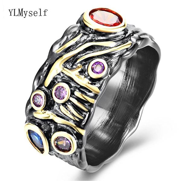cluster rings cool 2 tone black/gold ring with multiple zircon stones, hip hop rock wide band finger jewelry, Golden;silver
cluster rings cool 2 tone black/gold ring with multiple zircon stones, hip hop rock wide band finger jewelry, Golden;silver