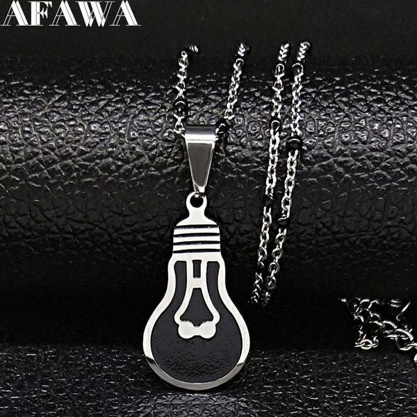 pendant necklaces 2021 light bulb stainless steel black enamel chain necklace for women/men silver color & pendants jewelry joyas n20024
pendant necklaces 2021 light bulb stainless steel black enamel chain necklace for women/men silver color & pendants jewelry joyas n20024