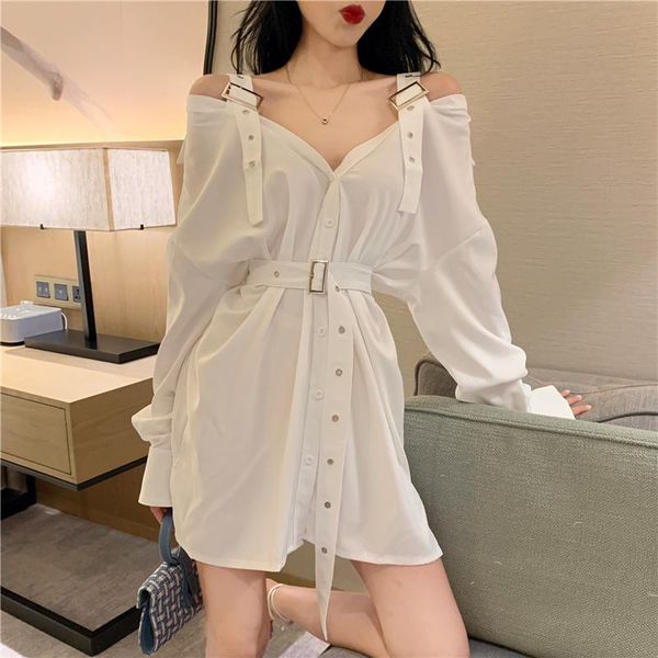 casual dresses cold shoulder dress white shirt black mini v neck woman party night 2021 korean long sleeve clothes runway, Black;gray
casual dresses cold shoulder dress white shirt black mini v neck woman party night 2021 korean long sleeve clothes runway, Black;gray