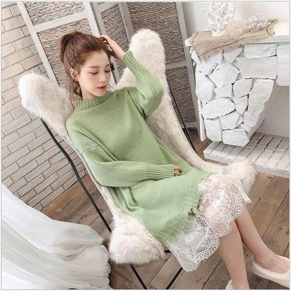 casual dresses women's sweater knit solid spring autumn color o collar long sleeve lace splice warm dress z332, Black;gray
casual dresses women's sweater knit solid spring autumn color o collar long sleeve lace splice warm dress z332, Black;gray