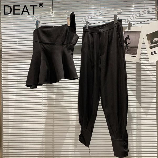 women's two piece pants deat women one-shoulder diagonal skirt suspenders long set fashion temperament spring summer 2021 11d1954, White
women's two piece pants deat women one-shoulder diagonal skirt suspenders long set fashion temperament spring summer 2021 11d1954, White