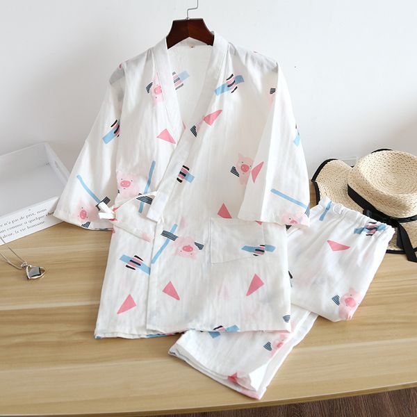 2021 japanese kimono 2-piece pure cotton gauze ladies pajamas spring and summer new + trousers home service suit plus size giyp, Black;brown
2021 japanese kimono 2-piece pure cotton gauze ladies pajamas spring and summer new + trousers home service suit plus size giyp, Black;brown