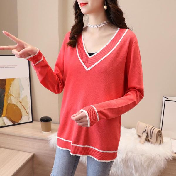 women's sweaters 2021 basic v-neck solid autumn winter pullover women female knitted sweater slim long sleeve harajuku, White;black
women's sweaters 2021 basic v-neck solid autumn winter pullover women female knitted sweater slim long sleeve harajuku, White;black
