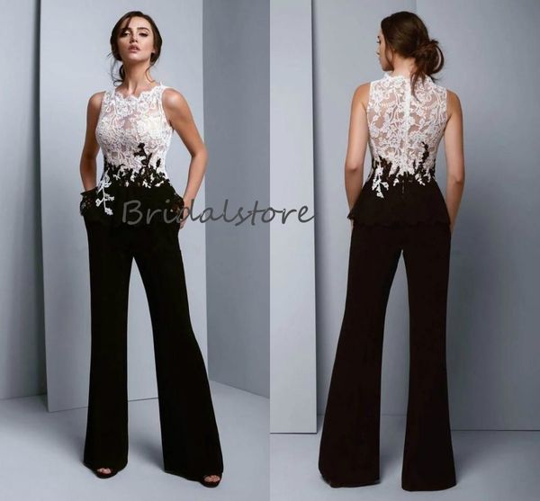 stylish black and white prom dresses elegant jumpsuit see through lace pansuit women graduation party dress evening dress gothic
stylish black and white prom dresses elegant jumpsuit see through lace pansuit women graduation party dress evening dress gothic