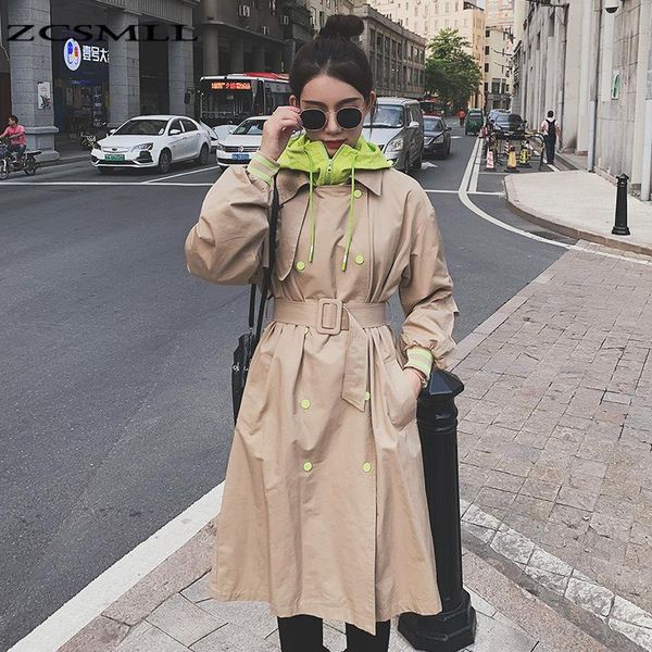 women's trench coats zcsmll 2021 autumn plus size coat long sleeve hooded loose oversize windbreaker black khaki winter women clothing, Tan;black
women's trench coats zcsmll 2021 autumn plus size coat long sleeve hooded loose oversize windbreaker black khaki winter women clothing, Tan;black