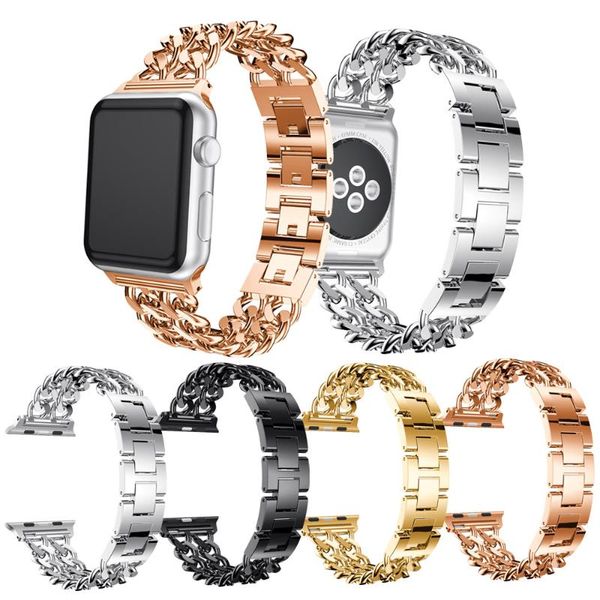 watch bands solid stainless steel band strap compatible 3 series double row chain replacement wristband 38mm 40mm 42mm 44mm, Black;brown
watch bands solid stainless steel band strap compatible 3 series double row chain replacement wristband 38mm 40mm 42mm 44mm, Black;brown