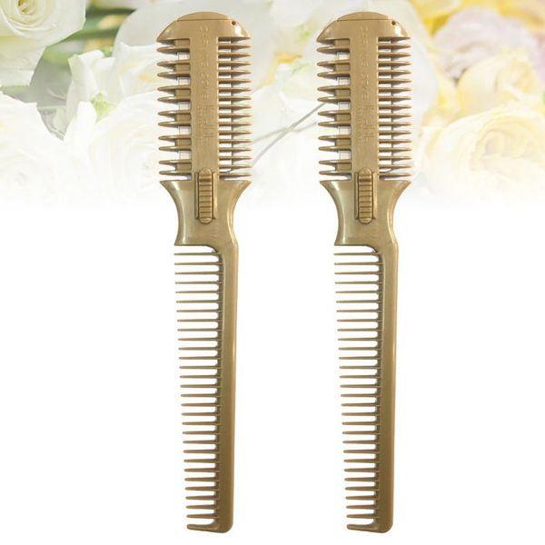 hair brushes 2pcs barber comb razor salon razors hairdresser cutting (golden), Silver
hair brushes 2pcs barber comb razor salon razors hairdresser cutting (golden), Silver