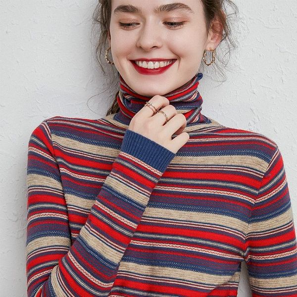 women casual striped basic pullover long sleeve high collar fitting stretch trendy sweater stylish wild fall bottoming knitwear, White;black
women casual striped basic pullover long sleeve high collar fitting stretch trendy sweater stylish wild fall bottoming knitwear, White;black
