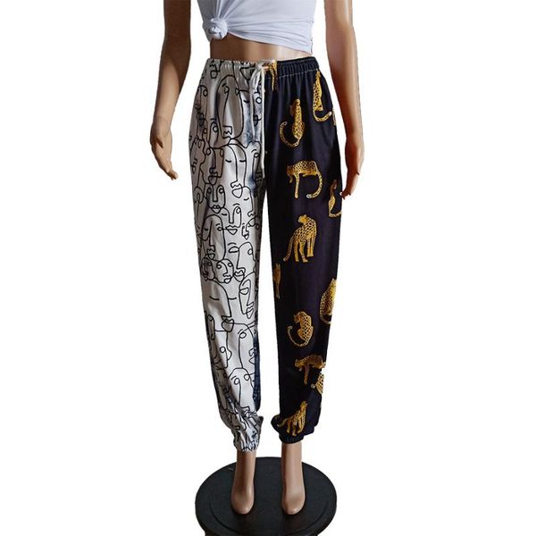 men's pants spring full animal printing european style harem patchwork high waist loose comfortable slim fit sports trousers for women, Black
men's pants spring full animal printing european style harem patchwork high waist loose comfortable slim fit sports trousers for women, Black
