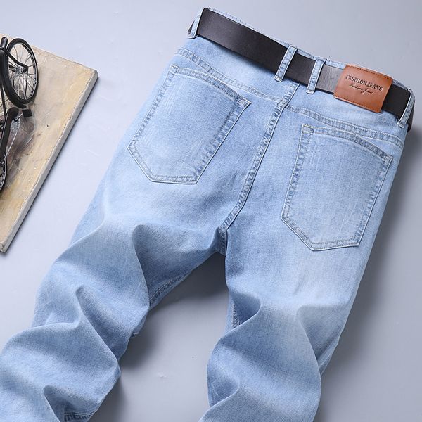 2021 spring and summer new men's thin light blue fashion casual stretch slim-fit cotton denim male brand trousers rkhc
2021 spring and summer new men's thin light blue fashion casual stretch slim-fit cotton denim male brand trousers rkhc