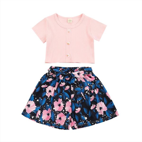 1 6y toddler kids baby girl clothes sets solid short sleeve t shirt floral printed bow shorts bottom 2pcs, White
1 6y toddler kids baby girl clothes sets solid short sleeve t shirt floral printed bow shorts bottom 2pcs, White