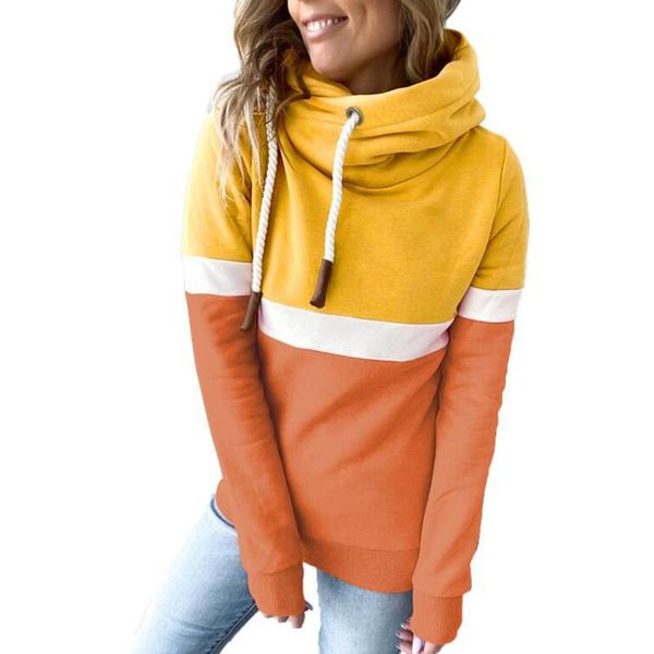 women's sweaters elegant patchwork hooded sweatershirt autumn long sleeve turtleneck casual streetwear pullovers, White;black
women's sweaters elegant patchwork hooded sweatershirt autumn long sleeve turtleneck casual streetwear pullovers, White;black