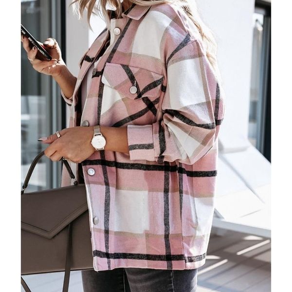 women's jackets women fashion plaid shirt s turn-down collar autumn oversized loose coat streetwear female outwear, Black;brown
women's jackets women fashion plaid shirt s turn-down collar autumn oversized loose coat streetwear female outwear, Black;brown