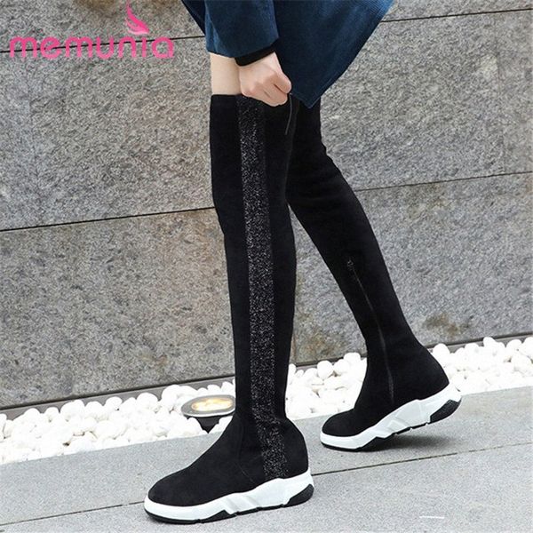 memunia 2020 suede leather over the knee boots women mixed color autumn winter stretch boots wedges platform shoes woman sporto q9g3#, Black
memunia 2020 suede leather over the knee boots women mixed color autumn winter stretch boots wedges platform shoes woman sporto q9g3#, Black