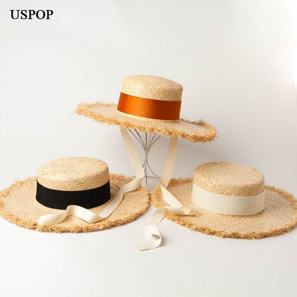 2021 new summer thickened raffia sun hand-woven lace-up straw hats rough edges flat beach hat no5e, Blue;gray
2021 new summer thickened raffia sun hand-woven lace-up straw hats rough edges flat beach hat no5e, Blue;gray