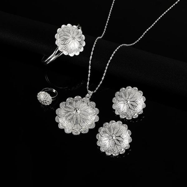 earrings & necklace ethiopian fashion pendant chain jewelry eritrea african women wedding party set, Silver
earrings & necklace ethiopian fashion pendant chain jewelry eritrea african women wedding party set, Silver