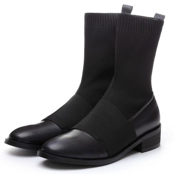 boots fashion women slip-on female shoes round toe woman genuine leather square heel rome handmade, Black
boots fashion women slip-on female shoes round toe woman genuine leather square heel rome handmade, Black