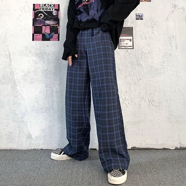 vintage plaid plaid pants women new 2021 korean fashion wide leg pant high waist casual loose trousers women, Black;white
vintage plaid plaid pants women new 2021 korean fashion wide leg pant high waist casual loose trousers women, Black;white