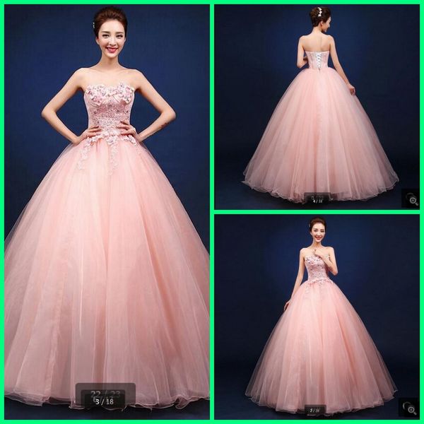 2021 picture picture light pink lace ball gown prom dress strapless sweetheart appliques beaded party dress with hand made flower prom dress, Black 
2021 picture picture light pink lace ball gown prom dress strapless sweetheart appliques beaded party dress with hand made flower prom dress, Black
