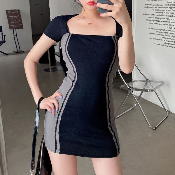 summer square collar casual basic slim outfits mini dress for women short sleeve gothic patchwork bodycon dresses, Black;gray
summer square collar casual basic slim outfits mini dress for women short sleeve gothic patchwork bodycon dresses, Black;gray