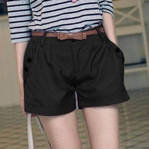 women's shorts women casual pockets woman fashion solid england style summer mid waist loose workout ropa mujer, White;black
women's shorts women casual pockets woman fashion solid england style summer mid waist loose workout ropa mujer, White;black