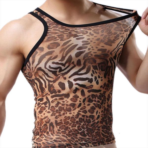 summer mens fashion leopard men printed see through sheer mesh sleeveless stretchy muscle casual tank rave clothes, White;black
summer mens fashion leopard men printed see through sheer mesh sleeveless stretchy muscle casual tank rave clothes, White;black