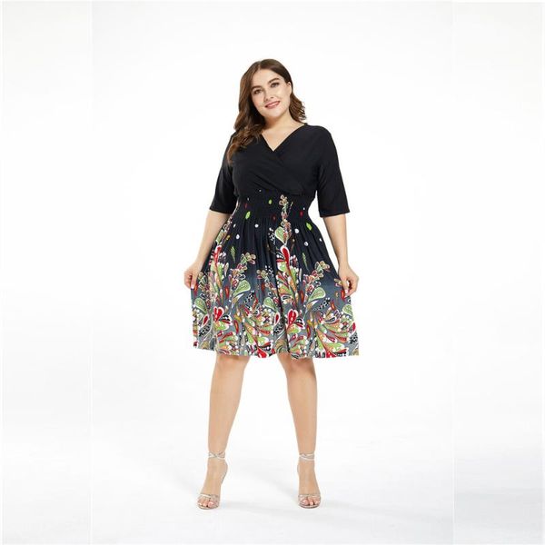 plus size dresses floral boho beach dress women summer v neck ruffle half sleeve flower a-line pleated lady chiffon tunic, Black
plus size dresses floral boho beach dress women summer v neck ruffle half sleeve flower a-line pleated lady chiffon tunic, Black