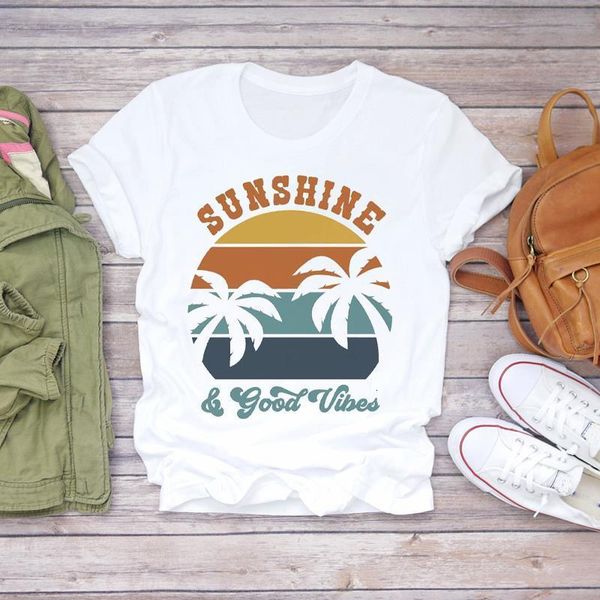 women beach holiday vacation 90s ladies fashion short sleeve print lady t-shirts womens graphic t shirt female tee t-shirt, White
women beach holiday vacation 90s ladies fashion short sleeve print lady t-shirts womens graphic t shirt female tee t-shirt, White