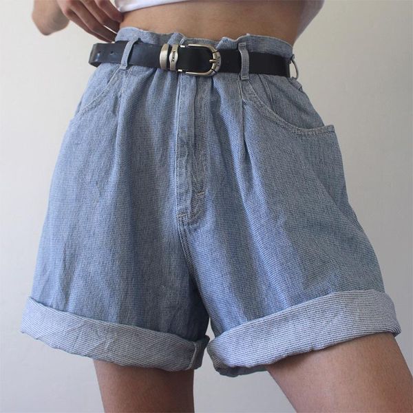 women's shorts classic vintage high waist zip blue wide leg denim short pants for women casual summer ladies jeans, White;black
women's shorts classic vintage high waist zip blue wide leg denim short pants for women casual summer ladies jeans, White;black