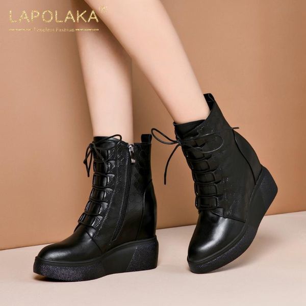 boots lapolaka 2021 fashion genuine cow leather luxury women shoes wedges trendy comfy short boot lady, Black
boots lapolaka 2021 fashion genuine cow leather luxury women shoes wedges trendy comfy short boot lady, Black