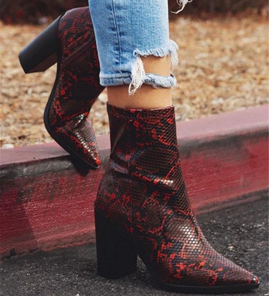 boots women pu leather pointed toe ankle autumn winter serpentine chunky high heels punk ladies shoes, Black
boots women pu leather pointed toe ankle autumn winter serpentine chunky high heels punk ladies shoes, Black