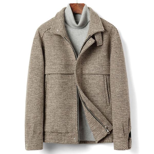 men's wool & blends 2021 autumn winter men's turn-down collar woolen coat fashion business casual solid slim windbreaker jacket b43, Black
men's wool & blends 2021 autumn winter men's turn-down collar woolen coat fashion business casual solid slim windbreaker jacket b43, Black