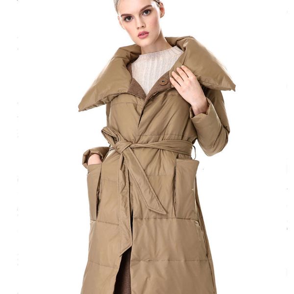 21ss designer autumn / winter stitching large loose over the knee down jacket women's long, Black
21ss designer autumn / winter stitching large loose over the knee down jacket women's long, Black