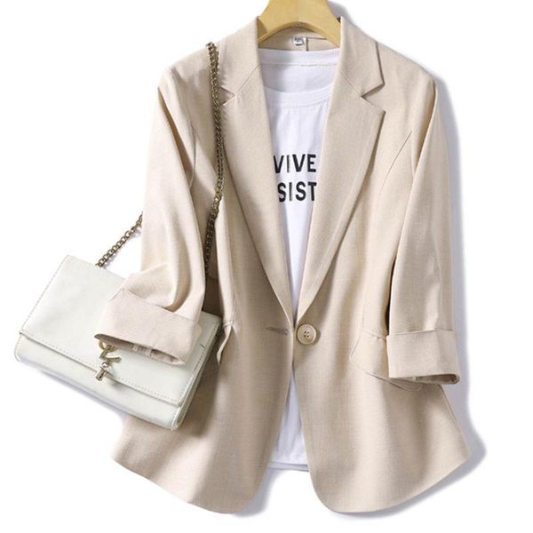women's suits & blazers tencel linen jacket three-quarter sleeve spring summer temperament coat female blazer large size 5xl jackets, White;black
women's suits & blazers tencel linen jacket three-quarter sleeve spring summer temperament coat female blazer large size 5xl jackets, White;black