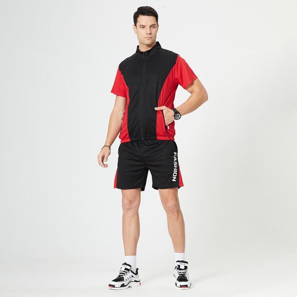 men's tracksuits mens summer 2 pieces set short sleeve shirts +shorts casual track suit men running sportswear quick-dry breathable 202, Gray
men's tracksuits mens summer 2 pieces set short sleeve shirts +shorts casual track suit men running sportswear quick-dry breathable 202, Gray