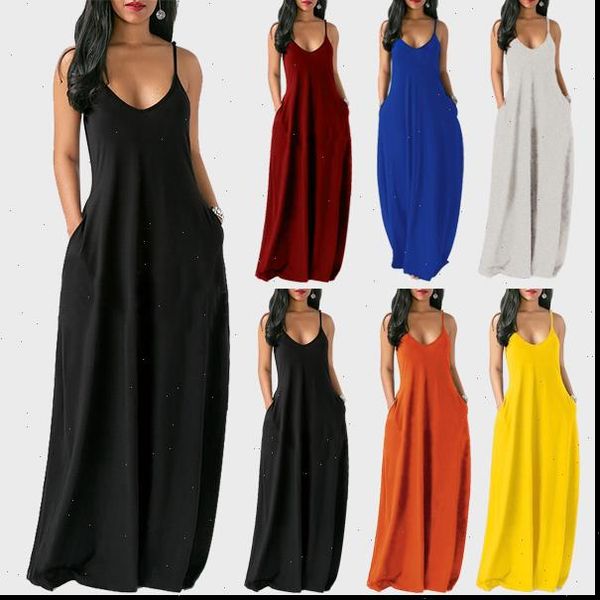 summer women long dress v neck spaghetti straps sleeveless beach dress casual loose solid with pockets maxi dress plus size, Black;white
summer women long dress v neck spaghetti straps sleeveless beach dress casual loose solid with pockets maxi dress plus size, Black;white