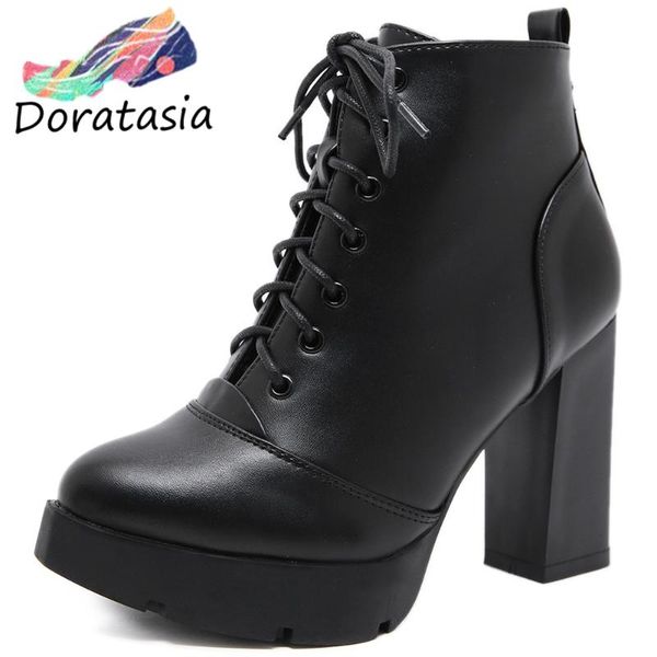 boots brand chic skidproof platform high heels shoelaces elegant office lady shoes women ankle booties, Black
boots brand chic skidproof platform high heels shoelaces elegant office lady shoes women ankle booties, Black