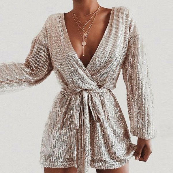 women vintage sashes gold sequined jumpsuit long sleeve v neck solid casual elegant romper autumn new fashion playsuit t200527, Black;white
women vintage sashes gold sequined jumpsuit long sleeve v neck solid casual elegant romper autumn new fashion playsuit t200527, Black;white