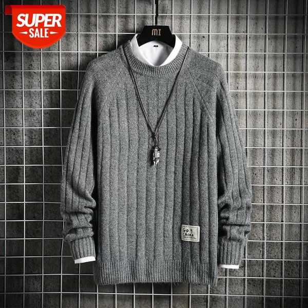 men's black white sweaters spring autumn winter clothes 2021 pull oversize korea style casual standard pullovers #pm69, White;black