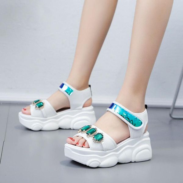 pu leather mesh patchwork breathable hollowed rhinestone hook & loop wedges sandals open toed beach shoes heighten shoes 6cm, Black
pu leather mesh patchwork breathable hollowed rhinestone hook & loop wedges sandals open toed beach shoes heighten shoes 6cm, Black