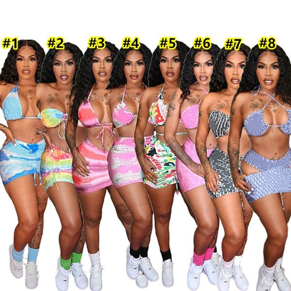 women 3 pcs bikinis set ladies swimsuits bathing suit designer swimwear swimming clothing plus size 2xl printed beach wear bra+bikini+mini s, White;black
women 3 pcs bikinis set ladies swimsuits bathing suit designer swimwear swimming clothing plus size 2xl printed beach wear bra+bikini+mini s, White;black