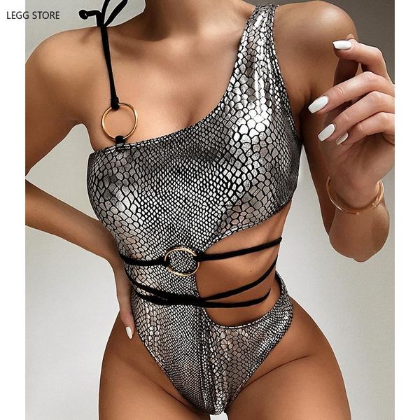 legg 2021 silver snake print one piece swimsuit female string monokini one shoulder swimwear women hollow out bathingsuit
legg 2021 silver snake print one piece swimsuit female string monokini one shoulder swimwear women hollow out bathingsuit