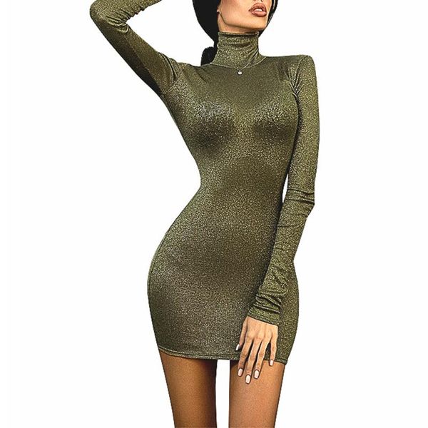 casual dresses women\u2021s long sleeve skinny dress 2021 summer fashion solid color bright silk high collar short, Black;gray
casual dresses women\u2021s long sleeve skinny dress 2021 summer fashion solid color bright silk high collar short, Black;gray