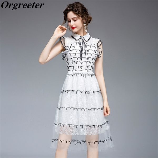 summer dress arrival sequined mesh embroidery sweet doll collar french white for women flying sleeve lace es 210602, Black;gray
summer dress arrival sequined mesh embroidery sweet doll collar french white for women flying sleeve lace es 210602, Black;gray