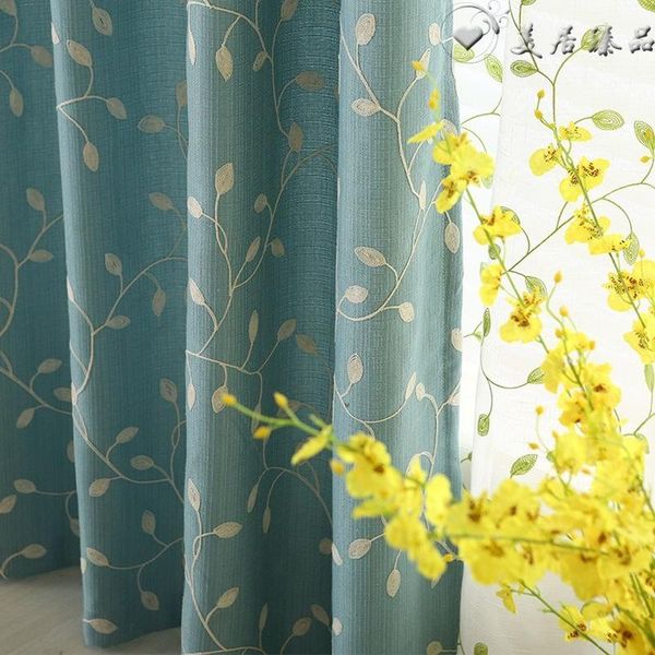 pastoral style leaf embroidered semi-blackout curtains for living room bedroom study advanced embroidered curtain tulle custom
pastoral style leaf embroidered semi-blackout curtains for living room bedroom study advanced embroidered curtain tulle custom