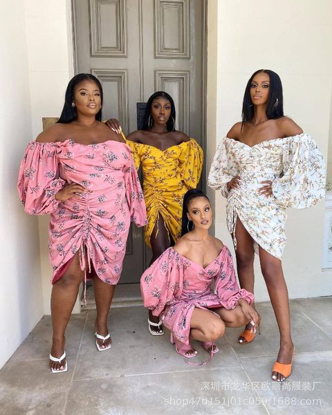 casual dresses european and american women's clothing 2021 printed off-the-shoulder pleating puff sleeve midi off shoulder ruffle dress, Black;gray
casual dresses european and american women's clothing 2021 printed off-the-shoulder pleating puff sleeve midi off shoulder ruffle dress, Black;gray