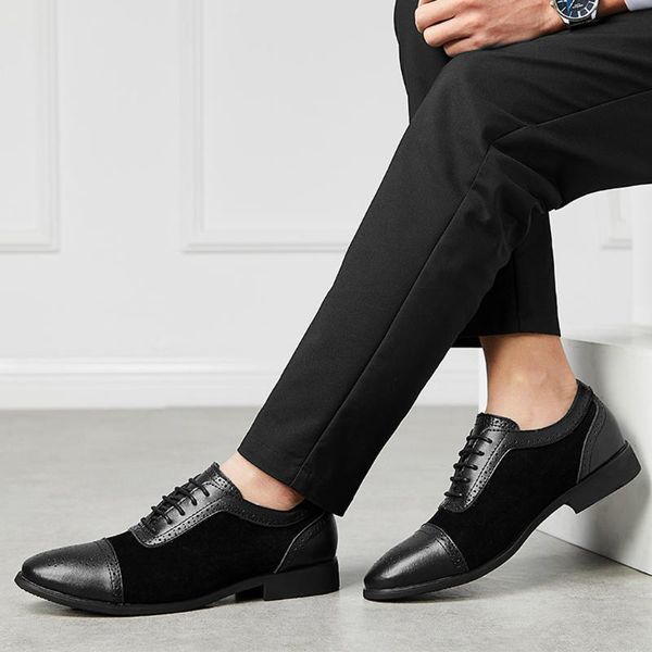 Dress Shoes Fashion Men&#039;s Business Leather Shoes, Pointed Patent Bright Formal All-match Shoes#