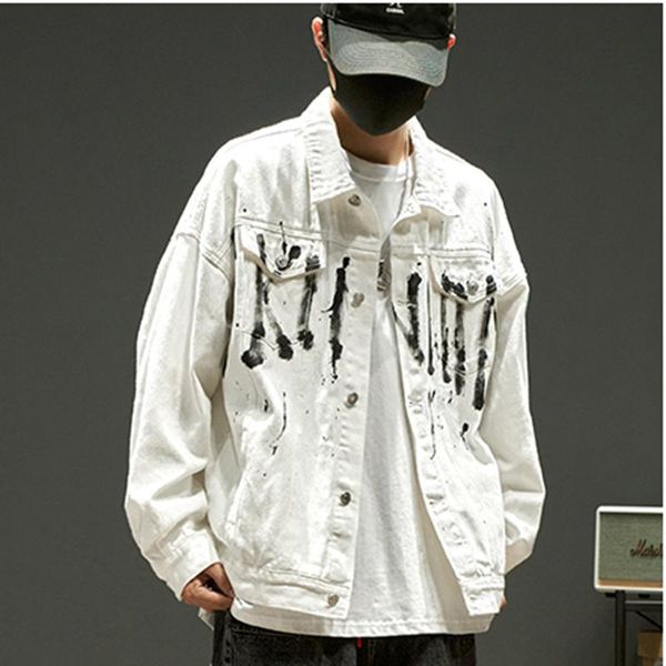 men's jackets letter painted streetwear lapel jeans mens and womens harajuku washed autumn denim coat ovesize loose jean clothes, Black;brown
men's jackets letter painted streetwear lapel jeans mens and womens harajuku washed autumn denim coat ovesize loose jean clothes, Black;brown