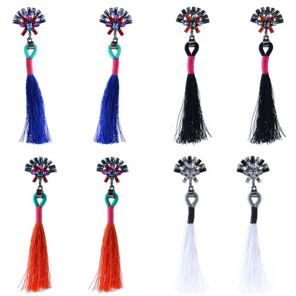 jewelry fashion street shooting versatile multi color diamond tassel pendant earrings women's b0520, Silver
jewelry fashion street shooting versatile multi color diamond tassel pendant earrings women's b0520, Silver