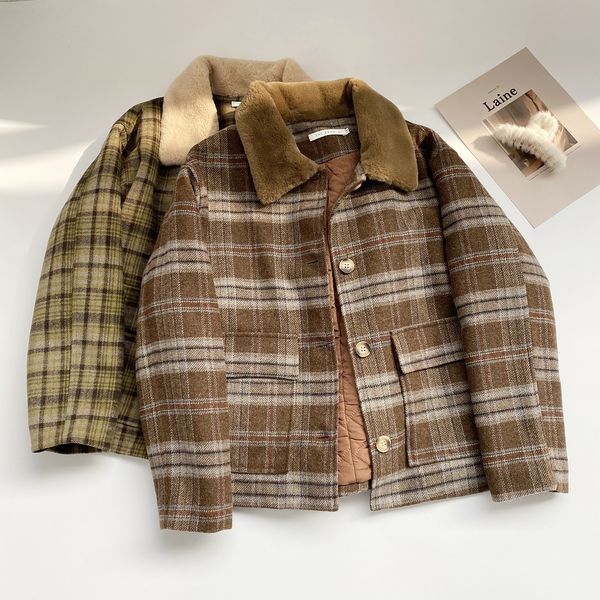 2021 New Mooirue Casual Women Jacket Fur Neck Plaid Tweed for Women's Fall / Winter Rabbit Hair Collar Thickened Coat Z7by, Black
2021 New Mooirue Casual Women Jacket Fur Neck Plaid Tweed for Women's Fall / Winter Rabbit Hair Collar Thickened Coat Z7by, Black